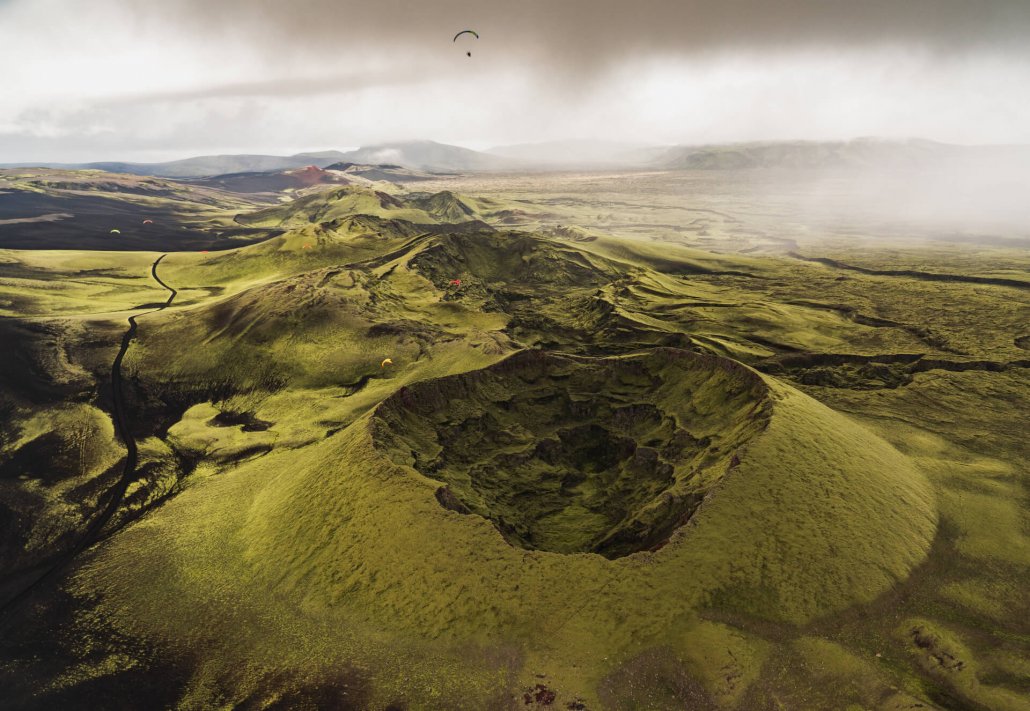Iceland paramotor adventure discovering Laki craters