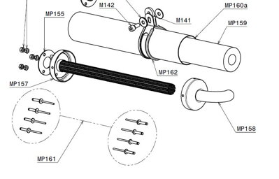 Carbon fiber pipe silencer 350 mm   (MP160a)