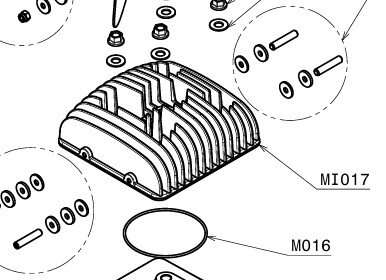 Cylinder head with CHT sensor preset and O-ring