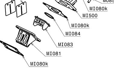 Plastic flowguide with O-ring viton O 28 x 1,5 mm