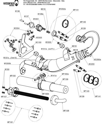 Exhaust black, with double Bronze bushing and Plate (without Silencer)