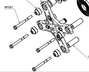 Dedicated bolt 6 x 63 mm Tef DIN6921 (Set of 4) (MP061)