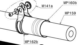 Silencer steel bracket for carbon pipe with fixing kit   (MP162b)