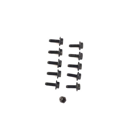 Bolt with flange 4 x 12 mm DIN6921 (Set of 10) and Lock nut M4, black (AT062.10)
