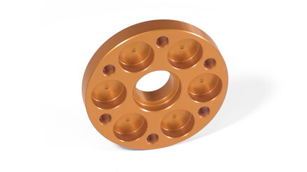Aluminum spacer for propeller with extra cooling, orange