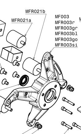 Engine carter support and oil seal, Ergal 7075, silver (MFR003si)