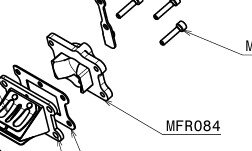 Carburetor flange Factory-R, black (Internal pulse circuit) (MFR084)