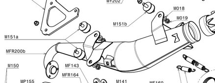Exhaust chromed Factory-R, final part (MFR200b)
