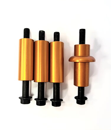 Aluminum spacers orange with dedicated Bolts 6 x 63 mm (Set of 4)