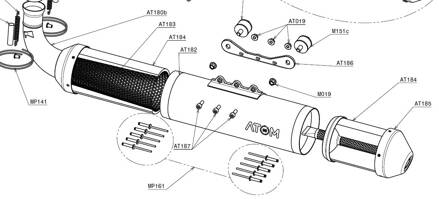 Aluminum silencer pipe, black 