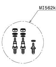 Fuel tank fitting kit with nuts and O-rings (Set of 3)