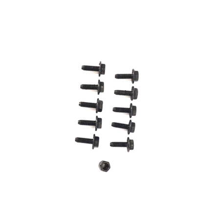 Bolt with flange 4 x 12 mm DIN6921 (Set of 10) and Lock nut M4, black (AT062.10)