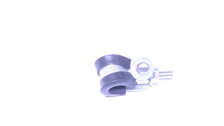 Pipe retaining clip 08/12 mm, Stud 4 x 30 mm and Nut with flange M4