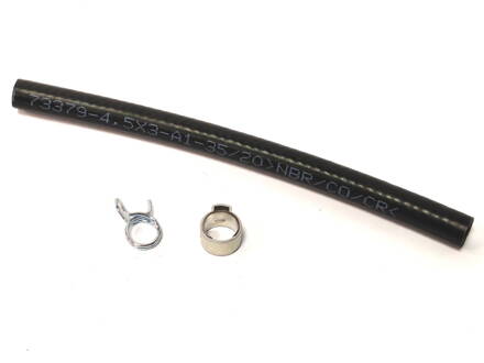 Pipe pressure 155 mm with Fixing clamp O 10,5 mm and Double wire spring  (M095k)