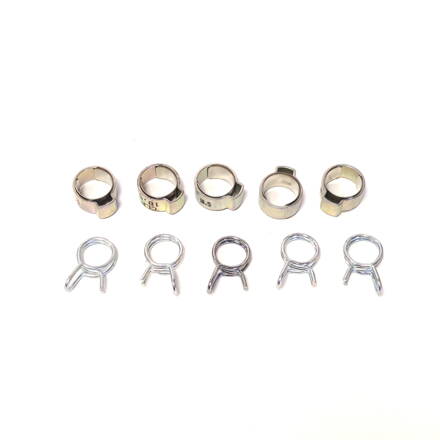 Fixing clamp O 10,5 mm and Double wire spring hose clump 10,4/11 mm (Set of 5) (M096.5)