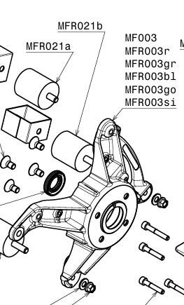 Engine carter support and oil seal, Ergal 7075, red (MFR003r)