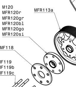 Aluminum spacer for propeller with extra cooling, red (MFR120r)