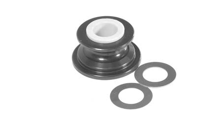 Rope passing aluminum pulley with Shim washers, black
